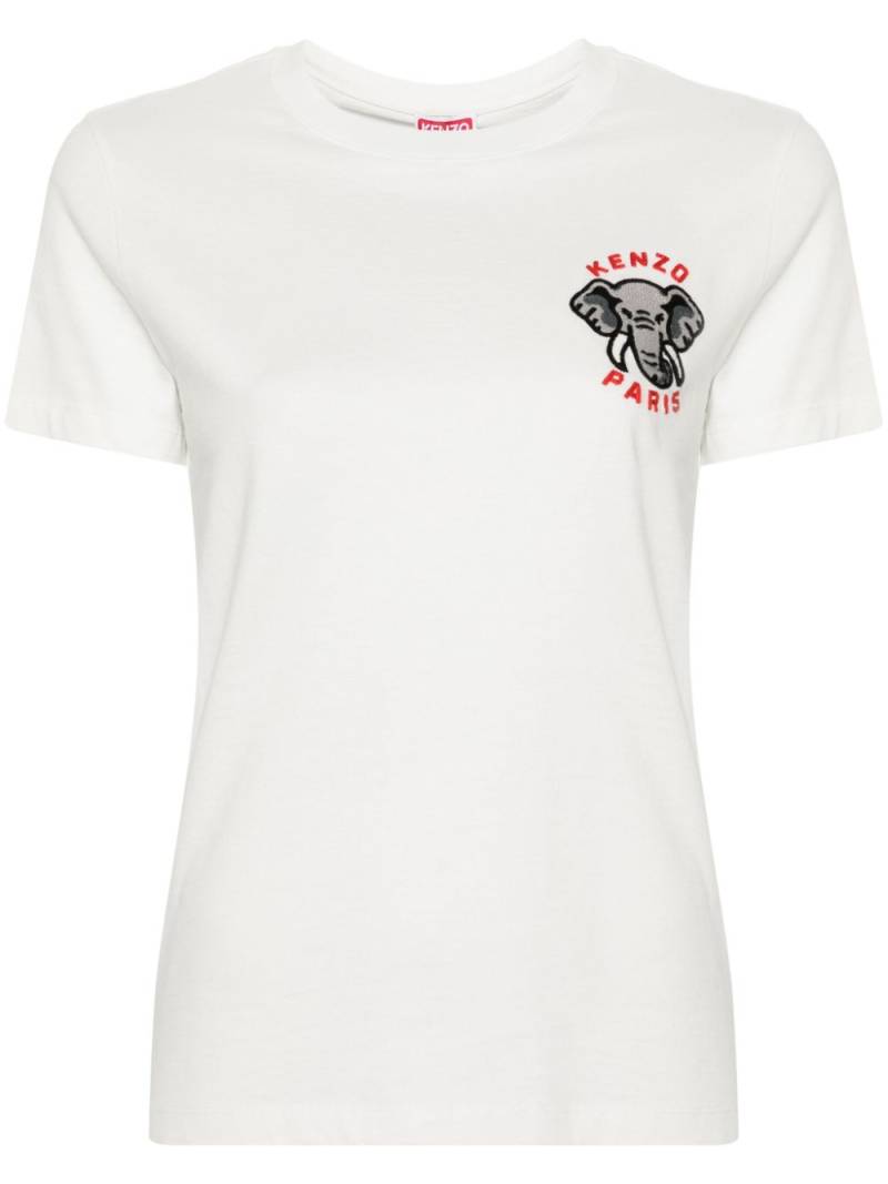 Kenzo elephant-embroidered cotton T-shirt - White von Kenzo