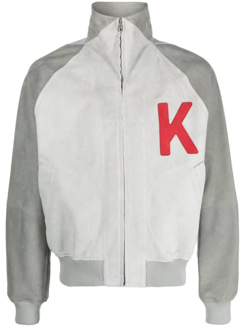 Kenzo elephant-print varsity jacket - Grey von Kenzo