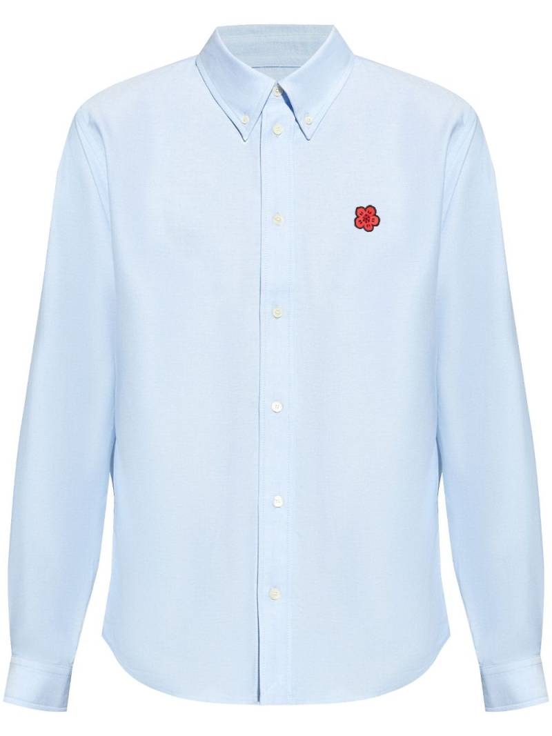 Kenzo embroidered-logo cotton shirt - Blue von Kenzo