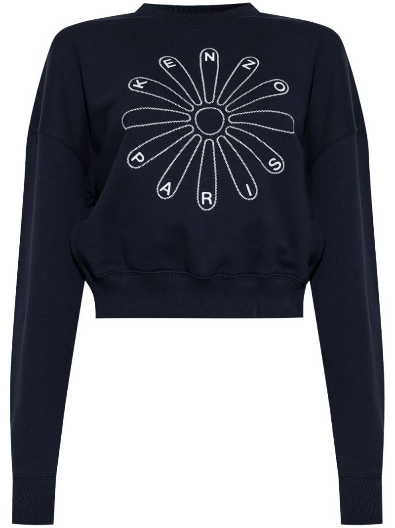 Kenzo embroidered-logo cotton sweatshirt - Blue von Kenzo