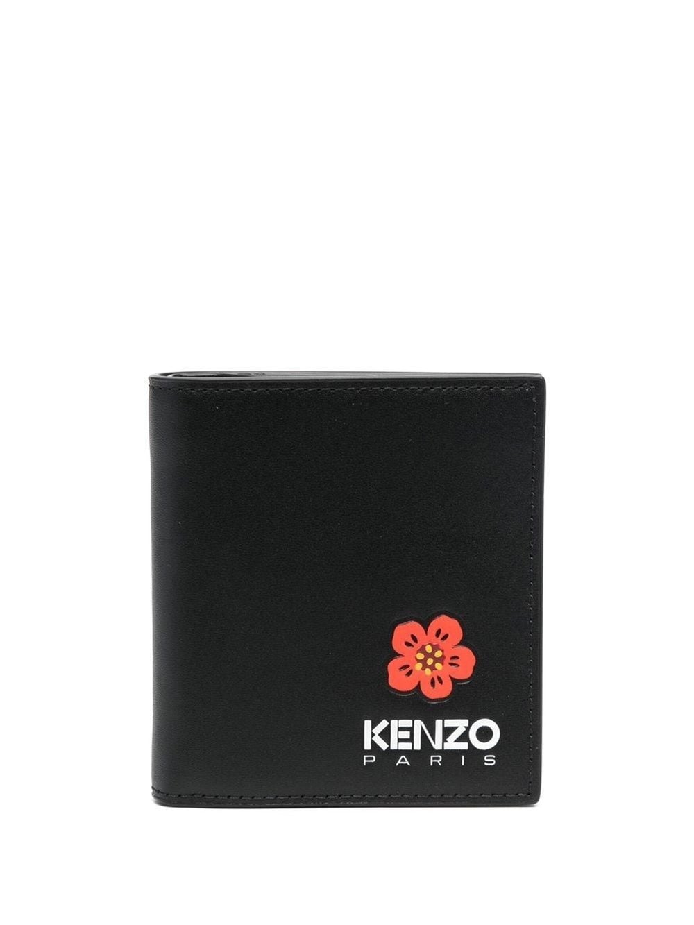 Kenzo floral logo-print bi-fold wallet - Black von Kenzo