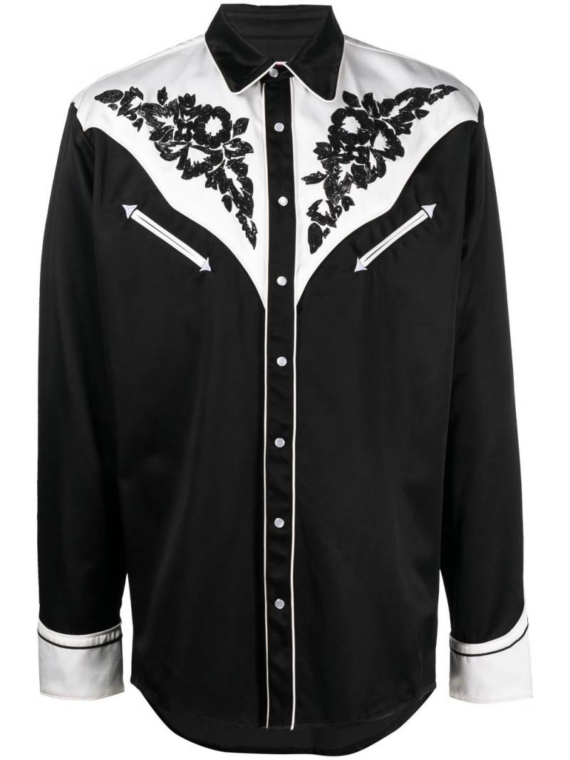 Kenzo floral-print long-sleeved shirt - Black von Kenzo