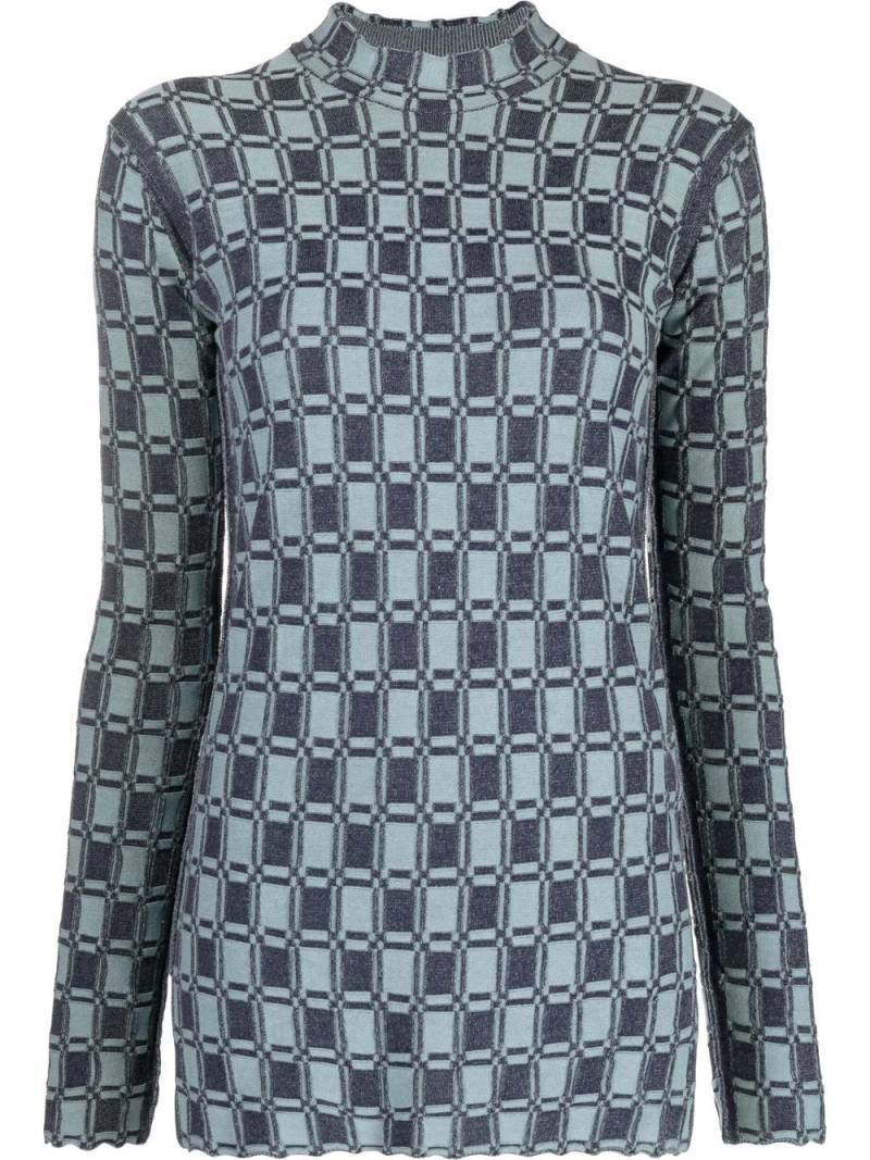 Kenzo geometric-print long-sleeve jumper - Blue von Kenzo