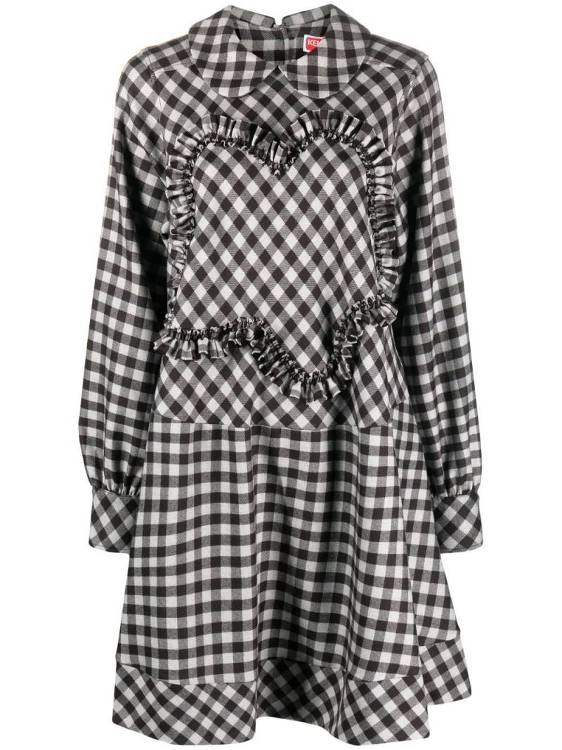 Kenzo gingham-check midi dress - Black von Kenzo