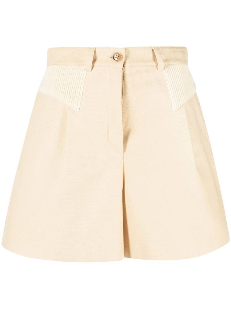 Kenzo high-waisted cotton shorts - Neutrals von Kenzo