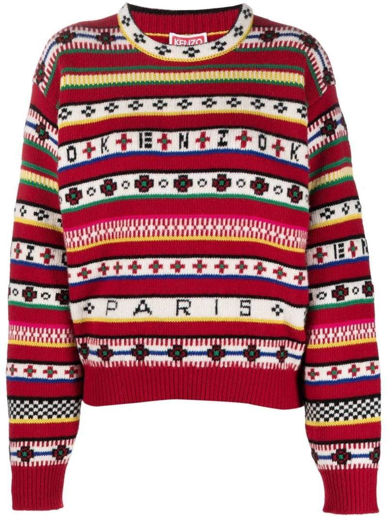 Kenzo intarsia-knit logo jumper - Red von Kenzo