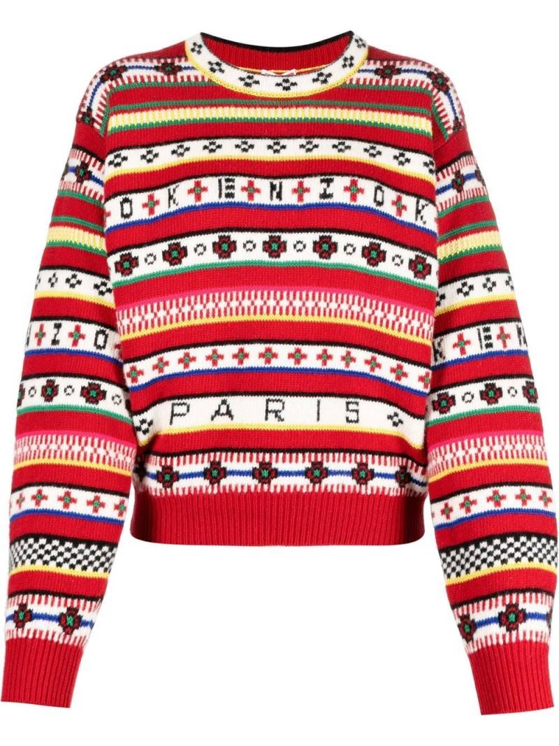 Kenzo intarsia-knit logo jumper - Red von Kenzo