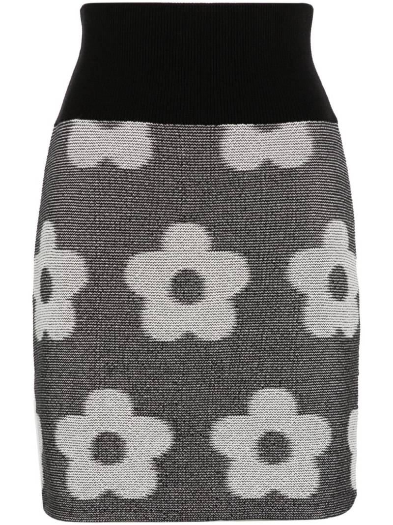 Kenzo jacquard flower-motif skirt - Black von Kenzo