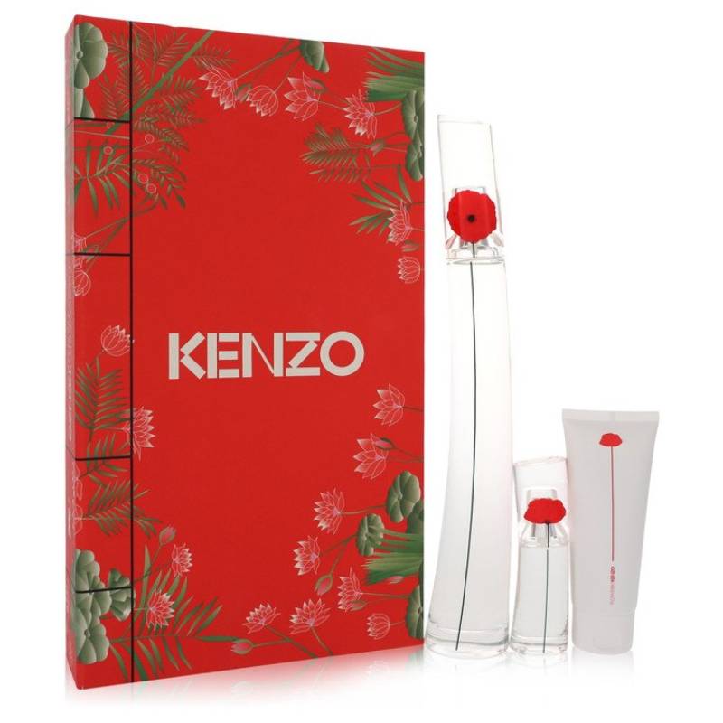 Kenzo kenzo FLOWER Gift Set -- 3.3 Eau De Parfum Spray + 15 ml Mini EDP + 74 ml Body Milk von Kenzo