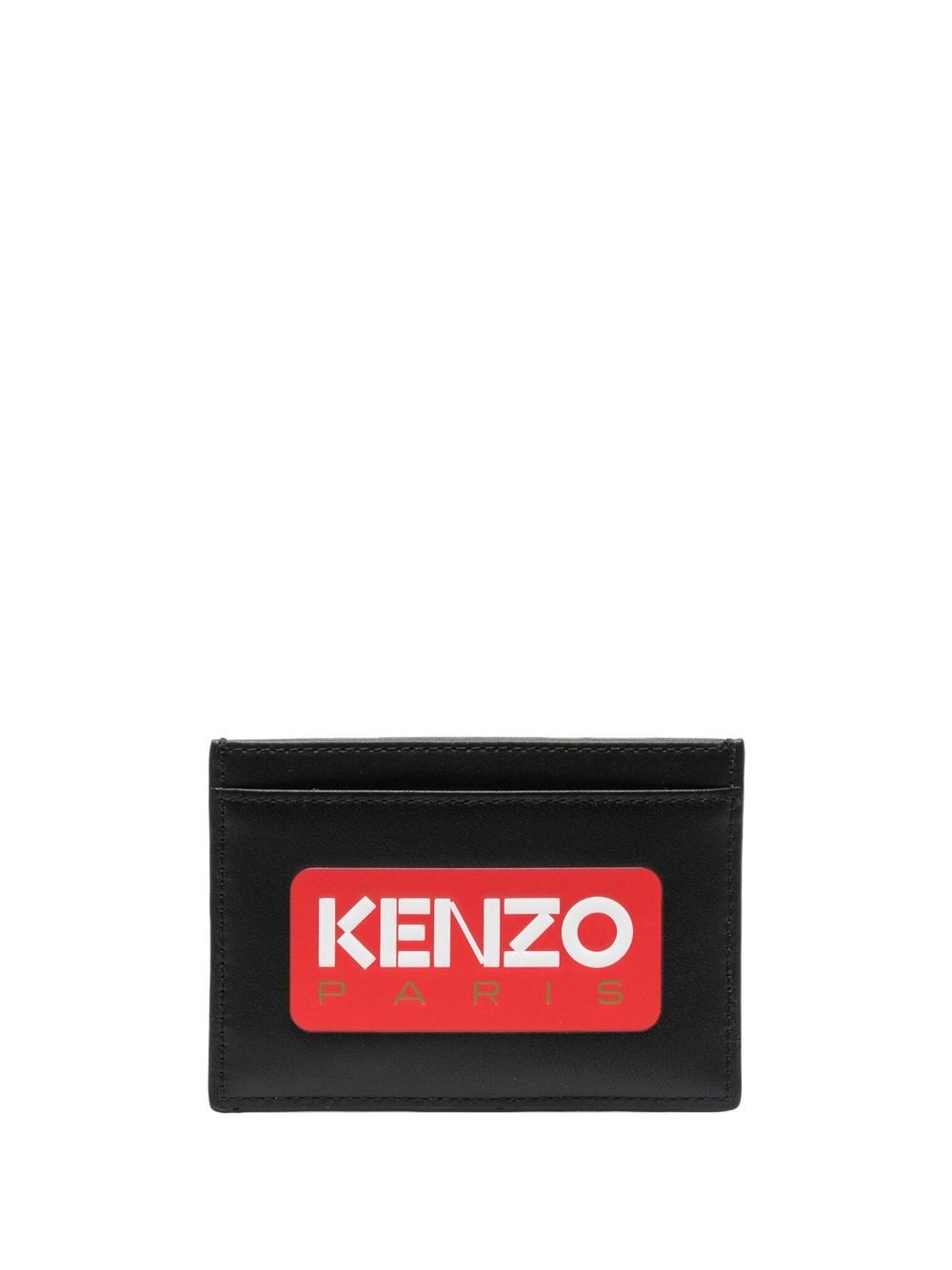 Kenzo leather logo-patch cardholder - Black von Kenzo