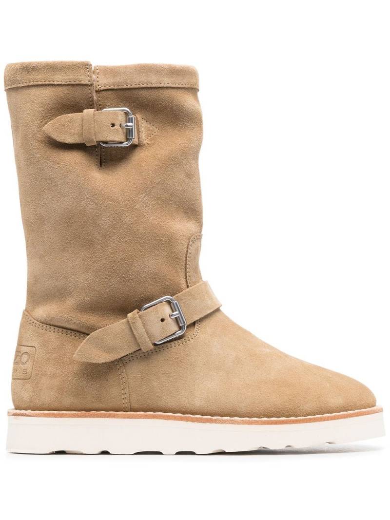 Kenzo leather shearling boots - Neutrals von Kenzo