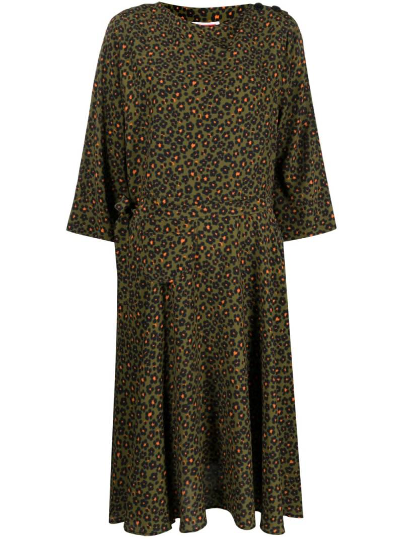 Kenzo leopard-print midi dress - Green von Kenzo