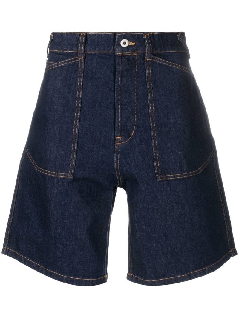 Kenzo logo-appliqué denim shorts - Blue von Kenzo