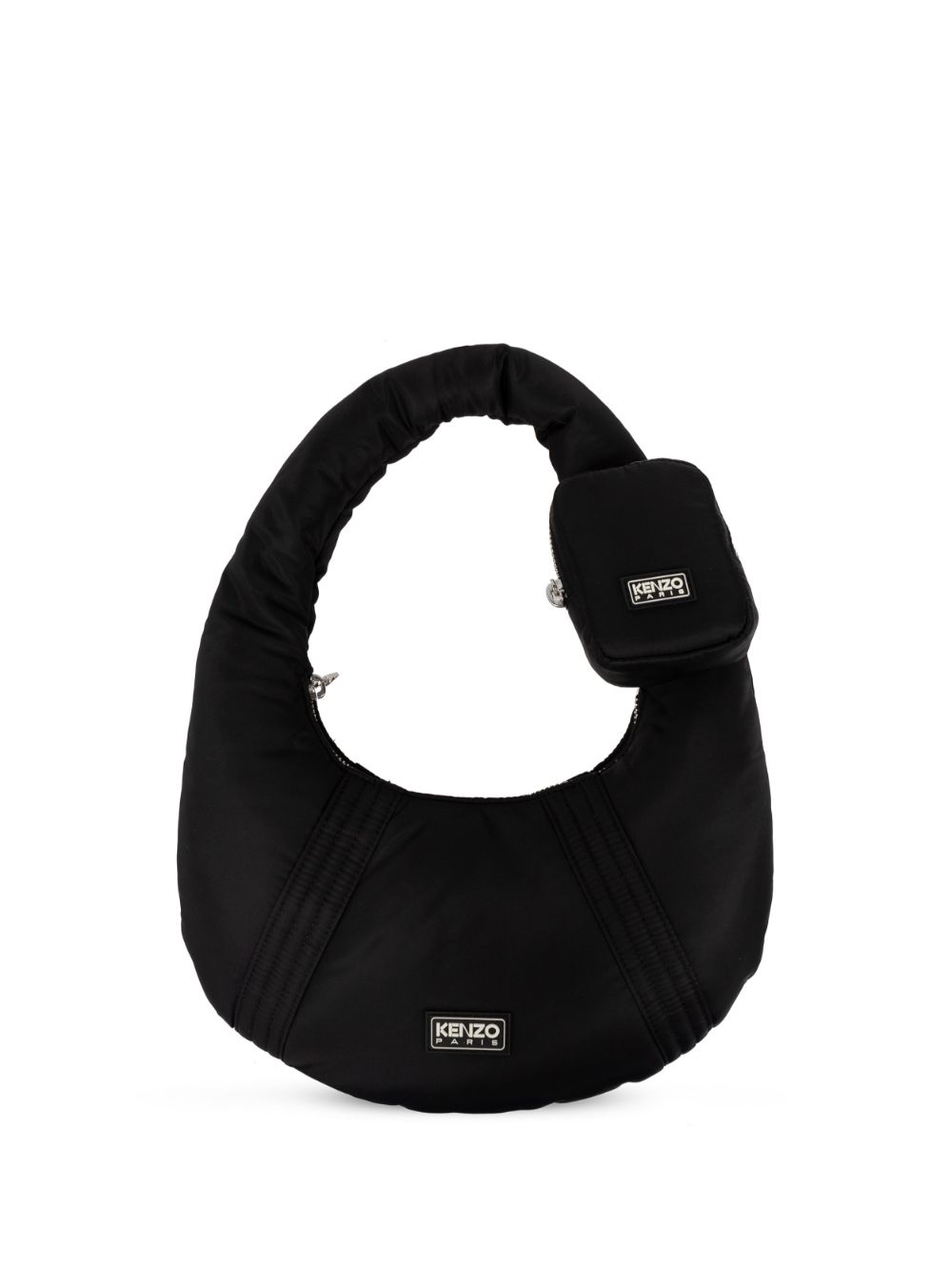 Kenzo logo-appliqué ribbed-detail shoulder bag - Black von Kenzo