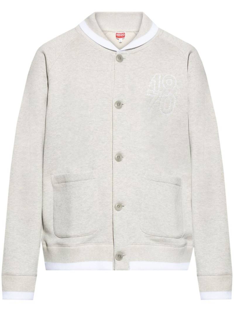 Kenzo logo-embroidered cardigan - Grey von Kenzo