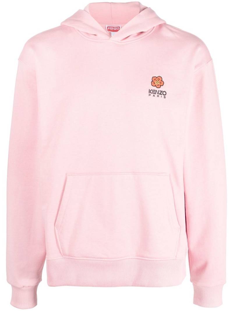 Kenzo logo-embroidered long-sleeved hoodie - Pink von Kenzo