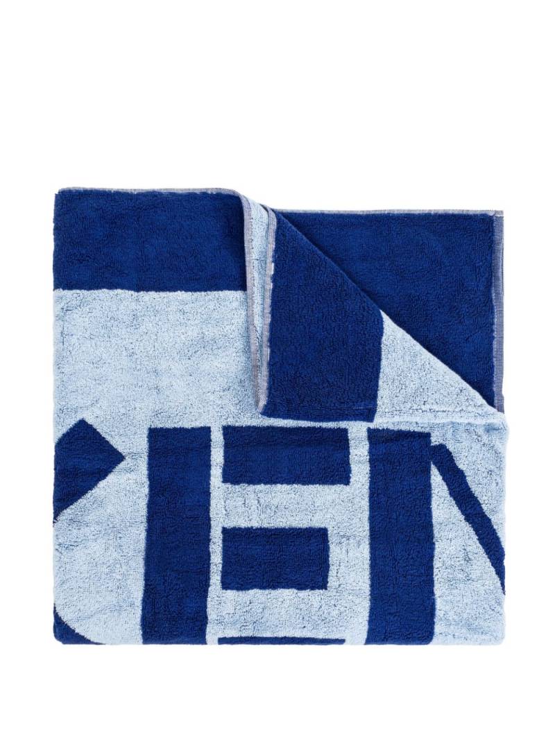 Kenzo logo-intarsia cotton-terry beach towel - Blue von Kenzo