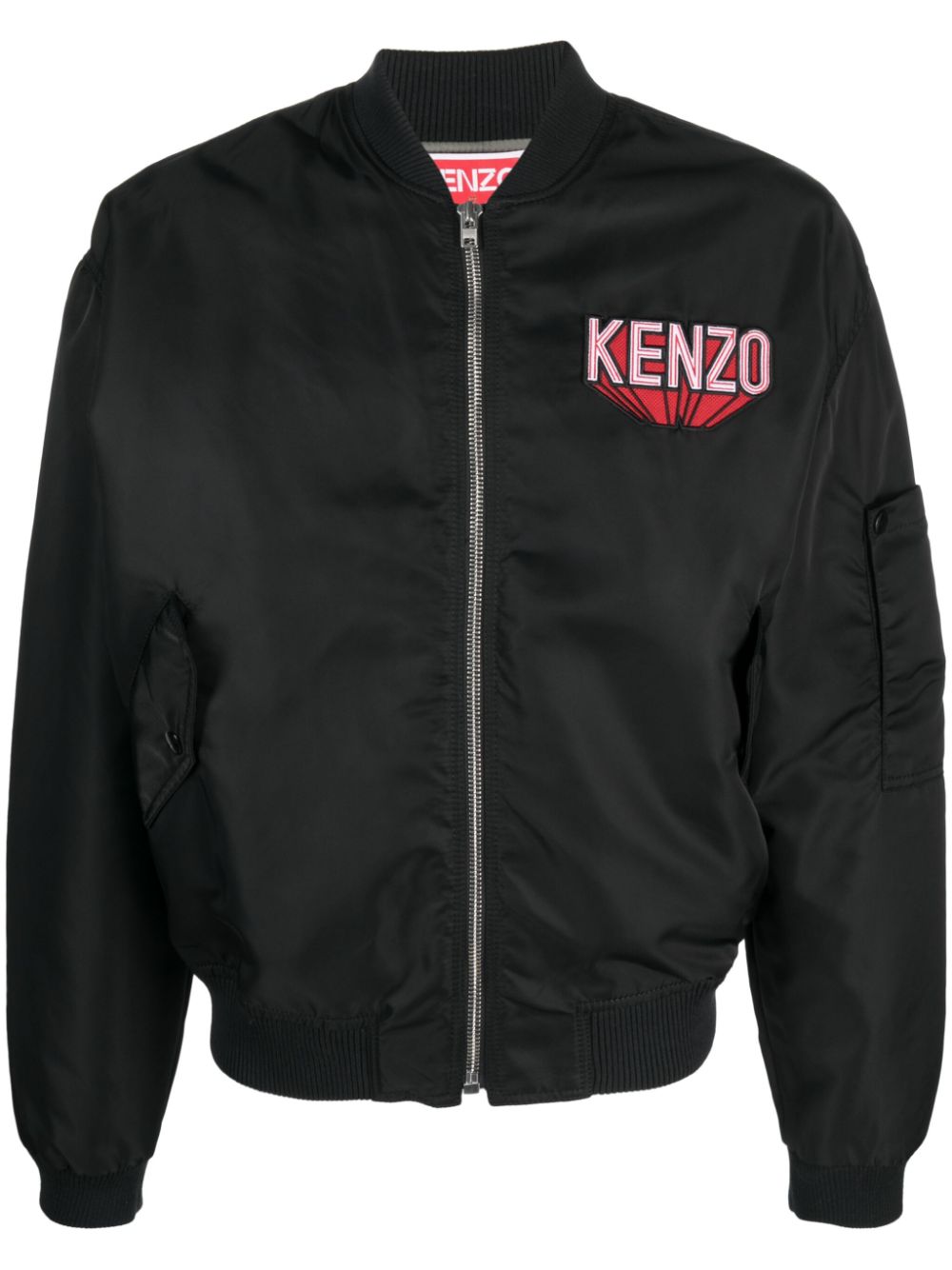 Kenzo logo-patch cotton bomber jacket - Black von Kenzo