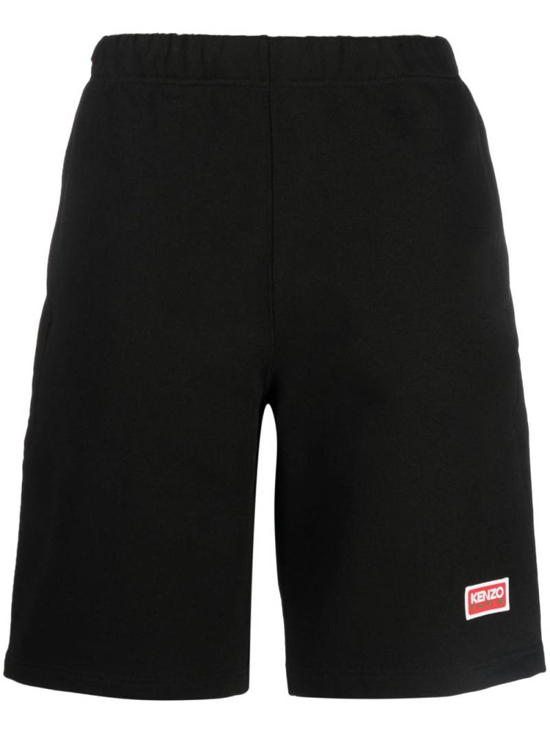 Kenzo logo-patch cotton shorts - Black von Kenzo