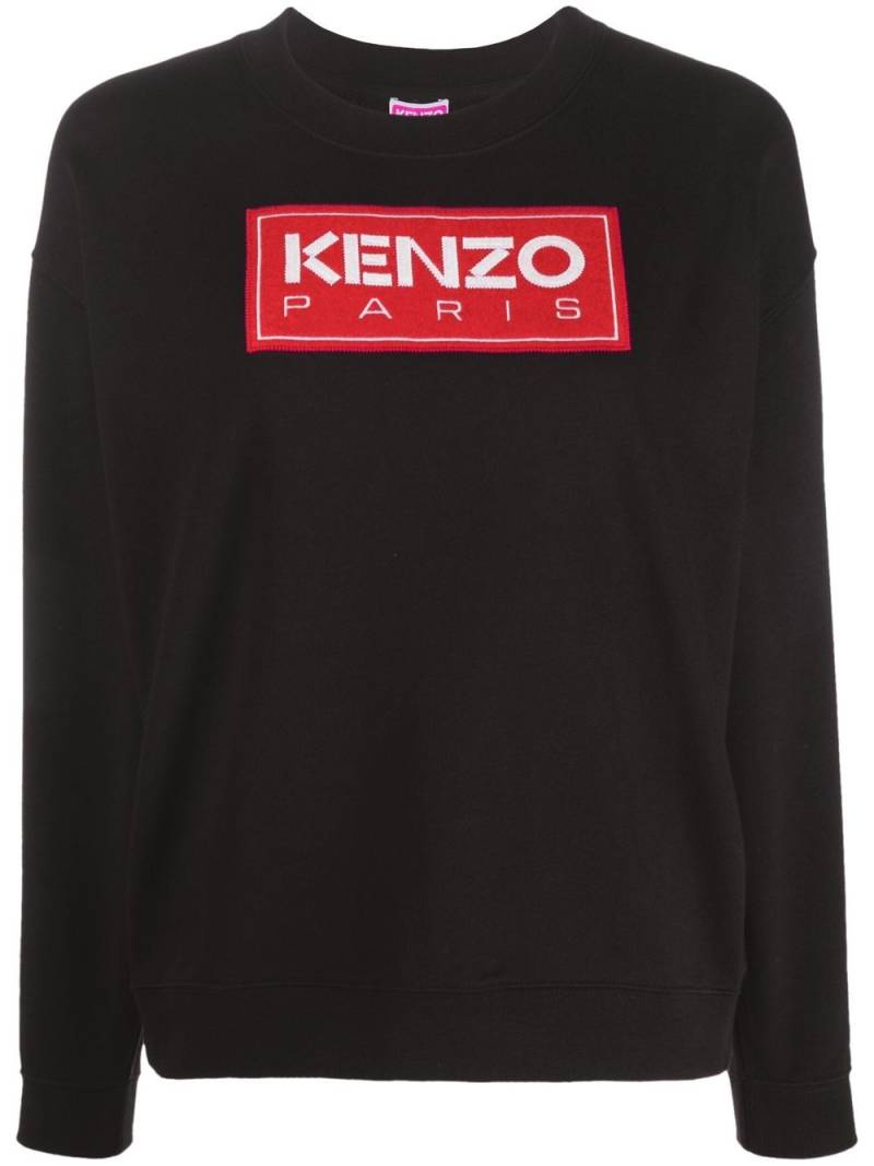 Kenzo logo patch crew-neck sweatshirt - Black von Kenzo