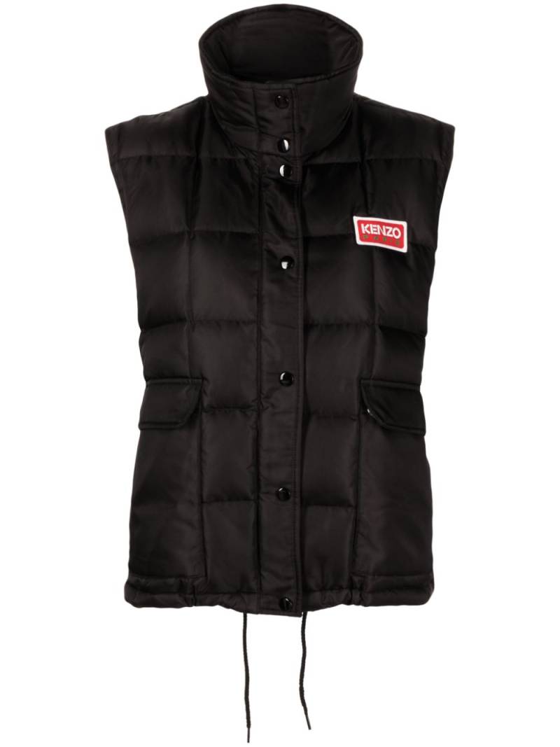 Kenzo logo-appliqué quilted gilet - Black von Kenzo