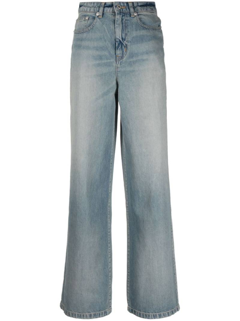 Kenzo logo-patch wide-leg jeans - Blue von Kenzo