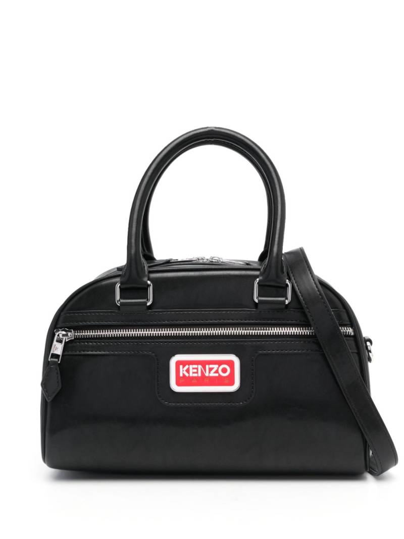 Kenzo logo-plaque faux-leather tote bag - Black von Kenzo