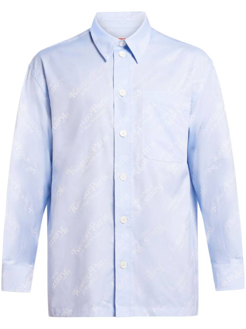 Kenzo logo-print cotton shirt - Blue von Kenzo