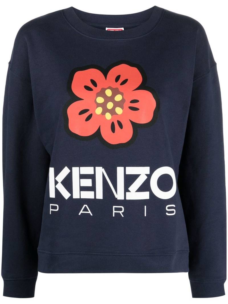 Kenzo logo-print cotton sweater - Blue von Kenzo