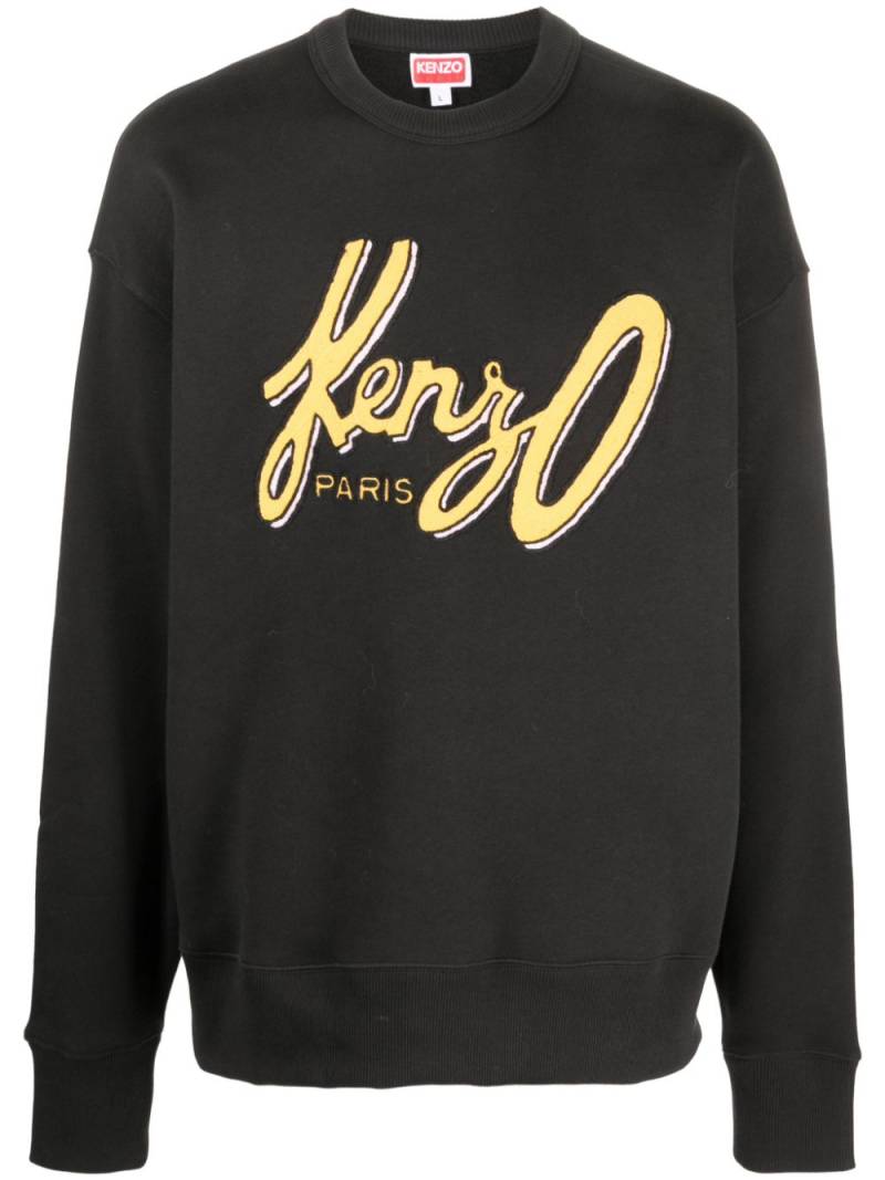 Kenzo logo-print cotton sweatshirt - Black von Kenzo