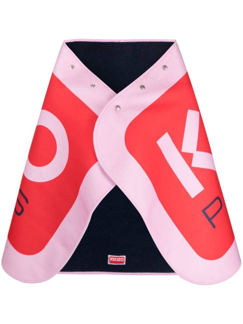 Kenzo logo-print detail cape scarf - Pink von Kenzo