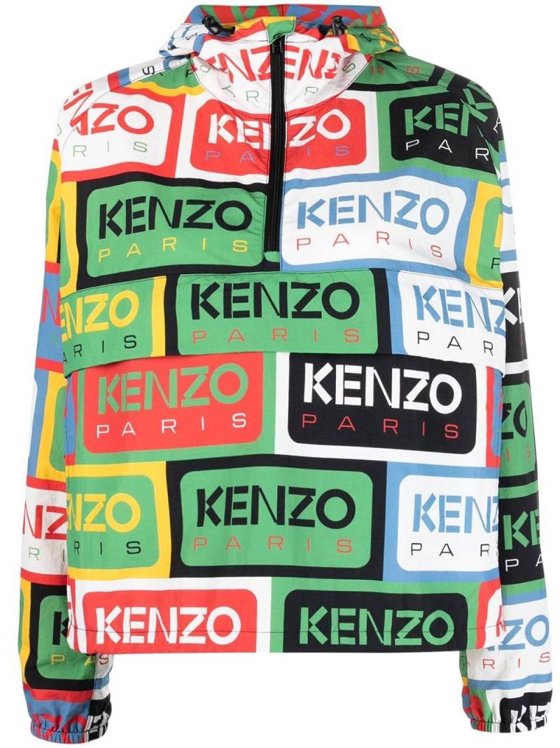 Kenzo logo-print hooded jacket - White von Kenzo