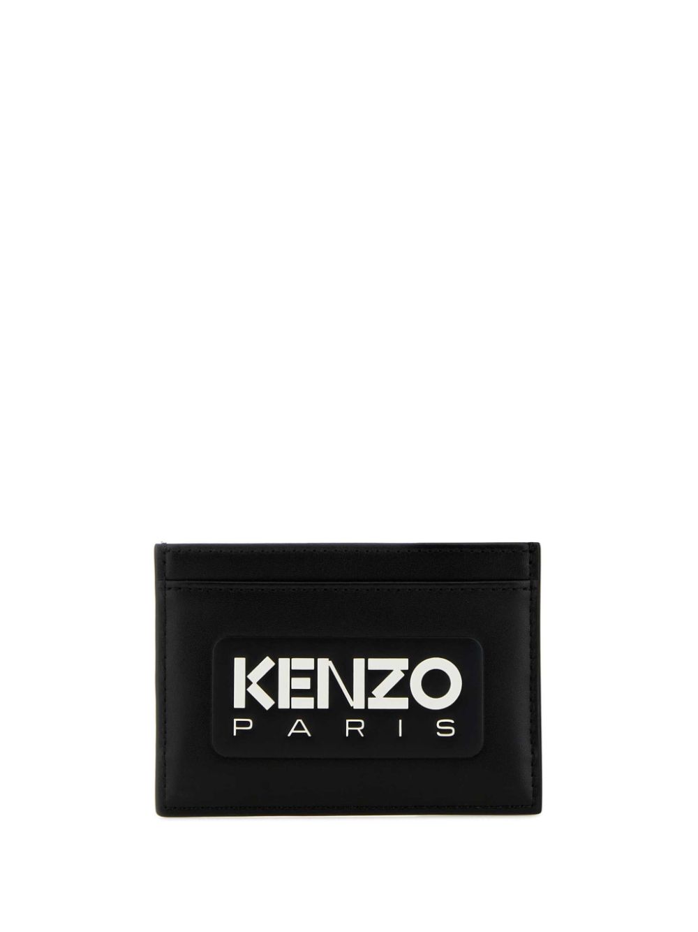 Kenzo logo-print leather card holder - Black von Kenzo