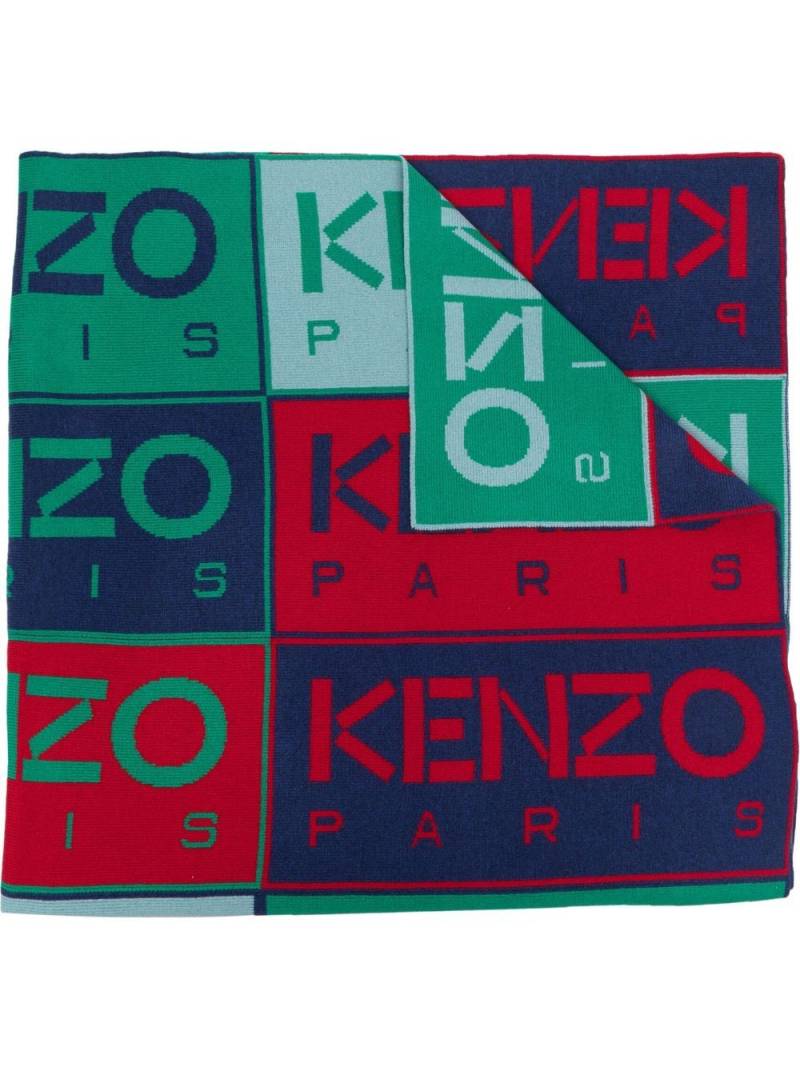 Kenzo logo-print scarf - Green von Kenzo