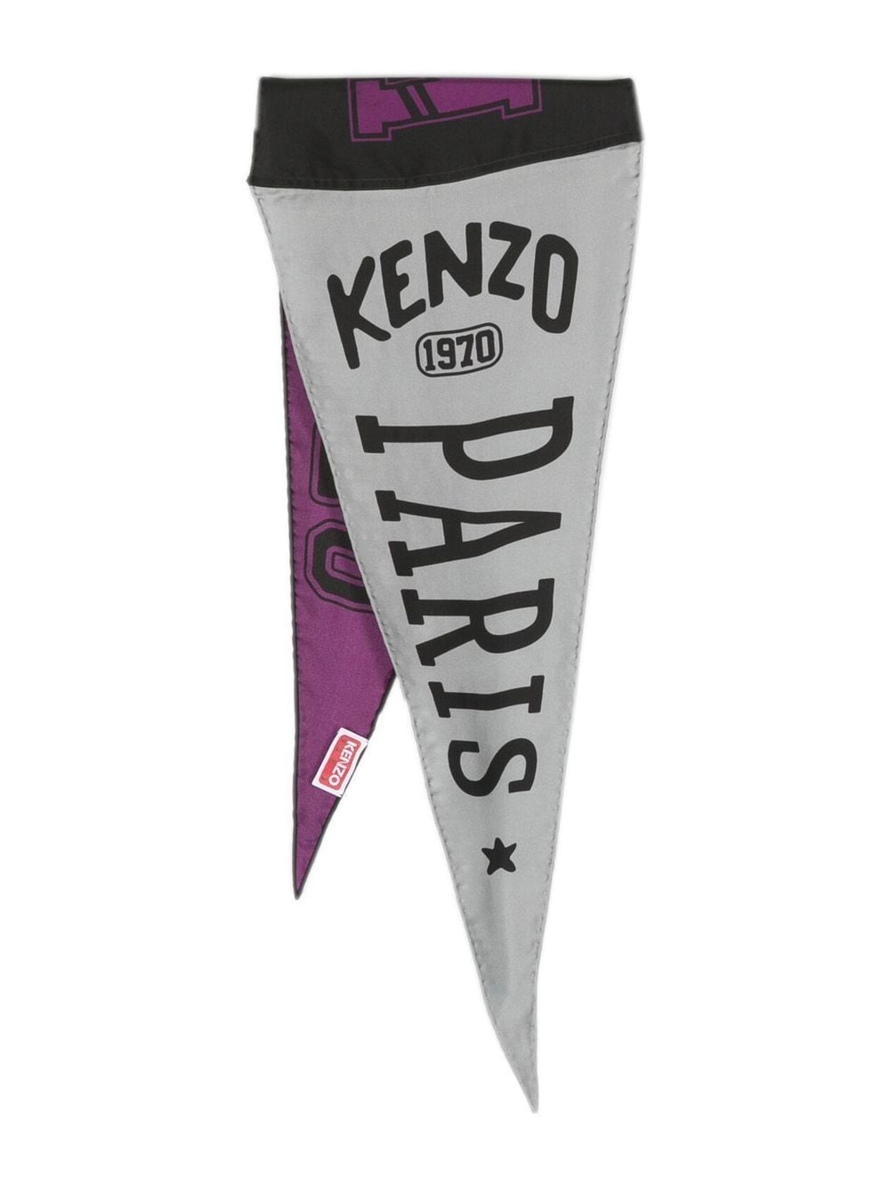 Kenzo logo-print silk scarf - Purple von Kenzo