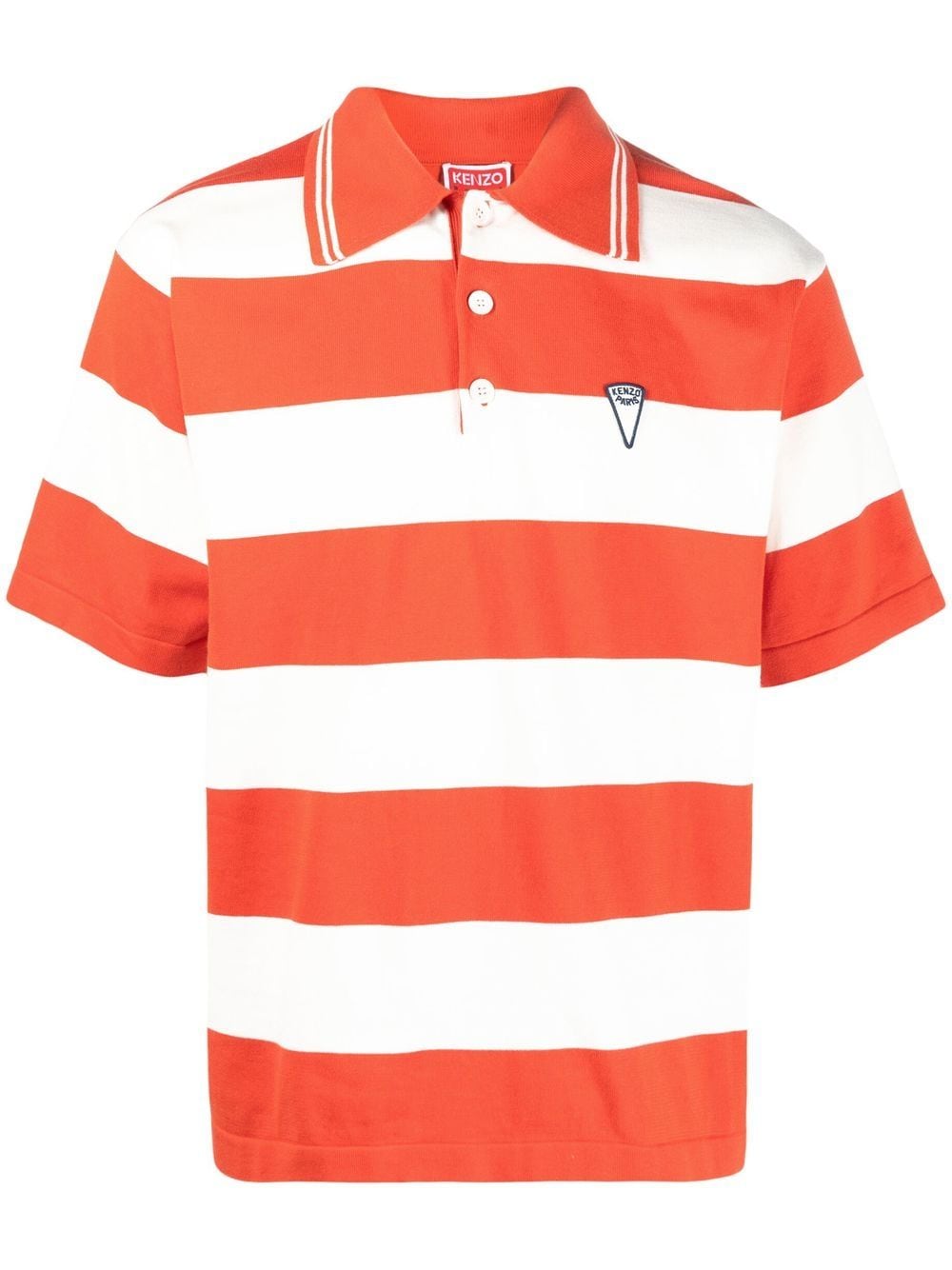 Kenzo logo-print striped polo shirt - Orange von Kenzo