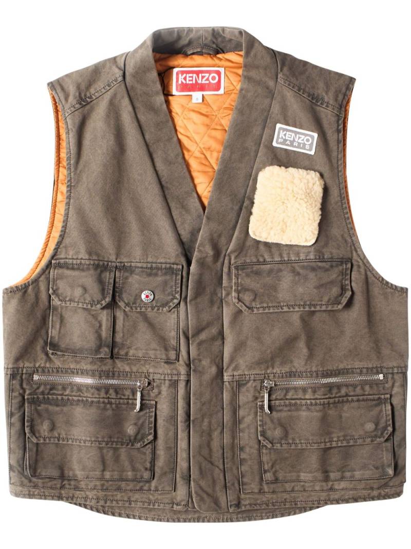 Kenzo multi-pocket gilet - Brown von Kenzo