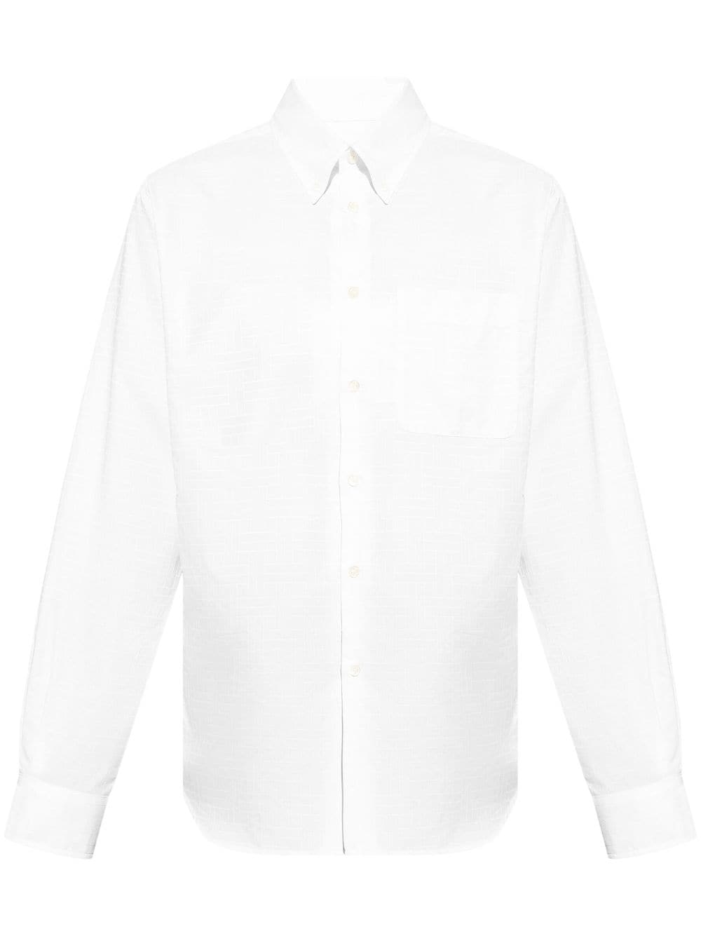 Kenzo patterned-jacquard cotton shirt - White von Kenzo