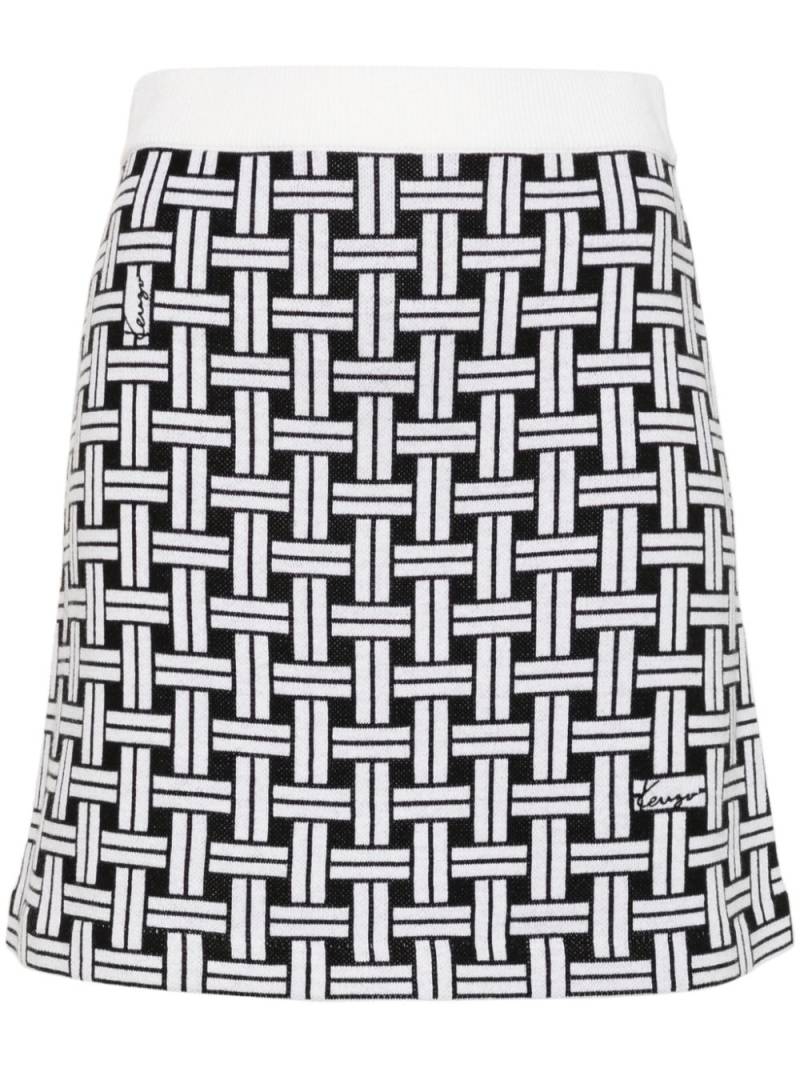 Kenzo patterned-jacquard mini skirt - White von Kenzo