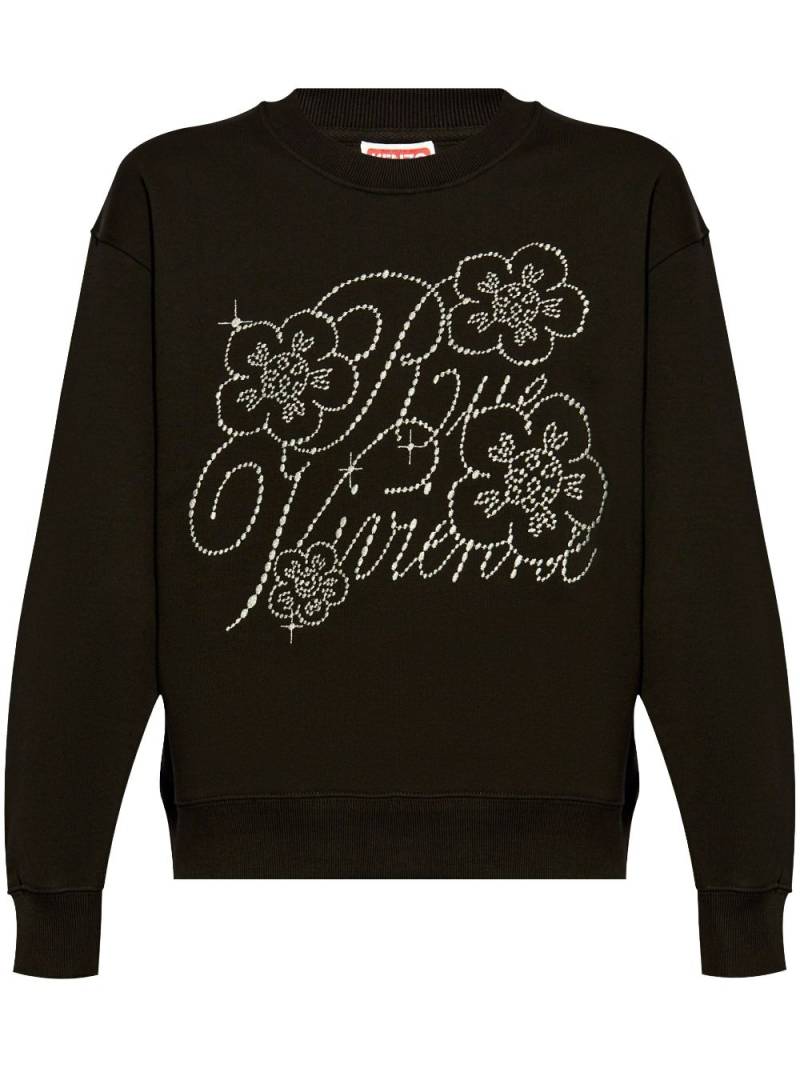 Kenzo rhinestone-logo crew-neck sweatshirt - Black von Kenzo