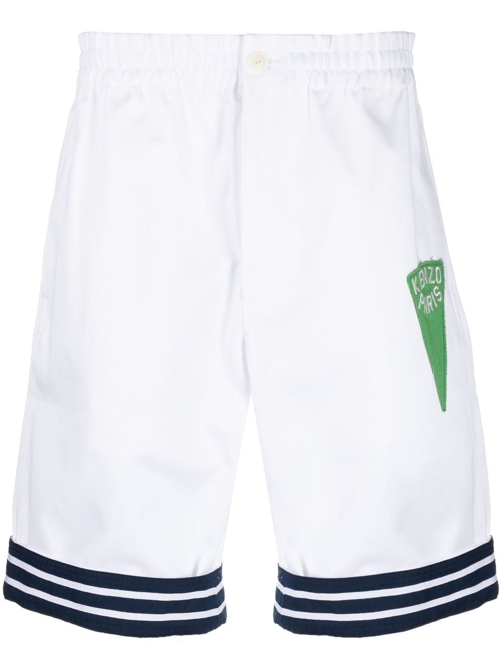 Kenzo stripe-border cotton shorts - White von Kenzo