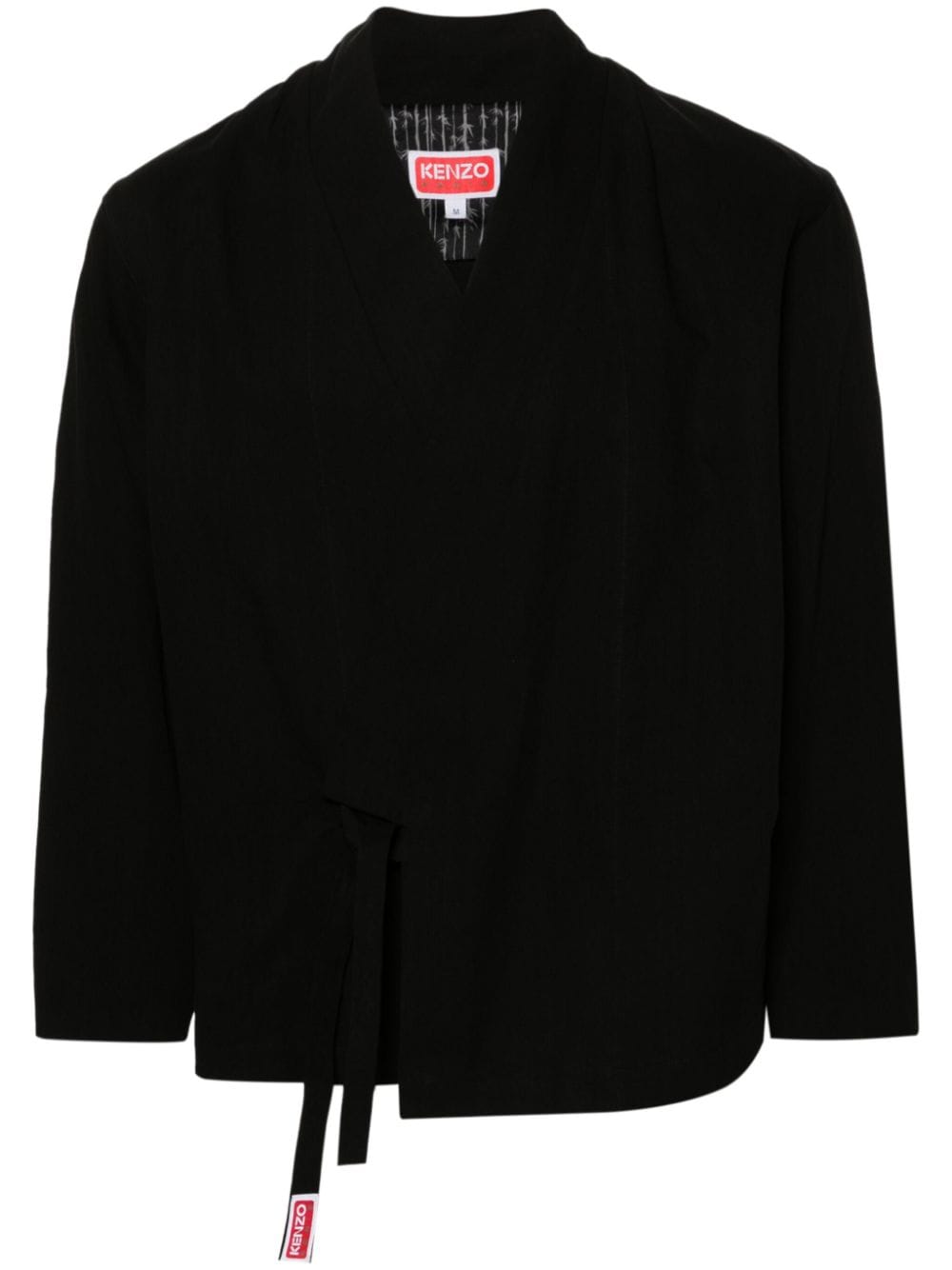 Kenzo tie-fastening V-neck blazer - Black von Kenzo