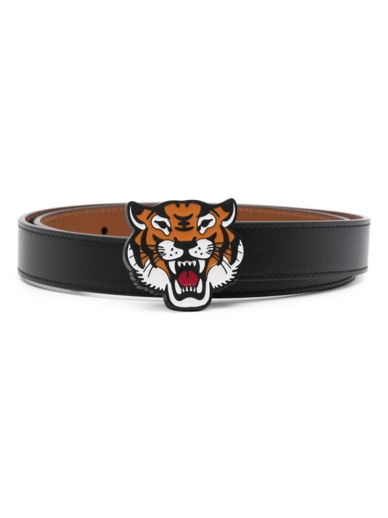 Kenzo tiger-buckle leather belt - Black von Kenzo