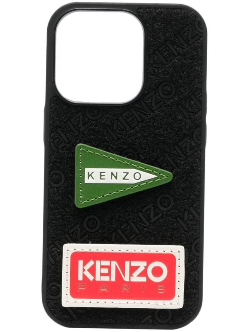 Kenzo touch-strap logo-patch iPhone 14 Pro case - Black von Kenzo