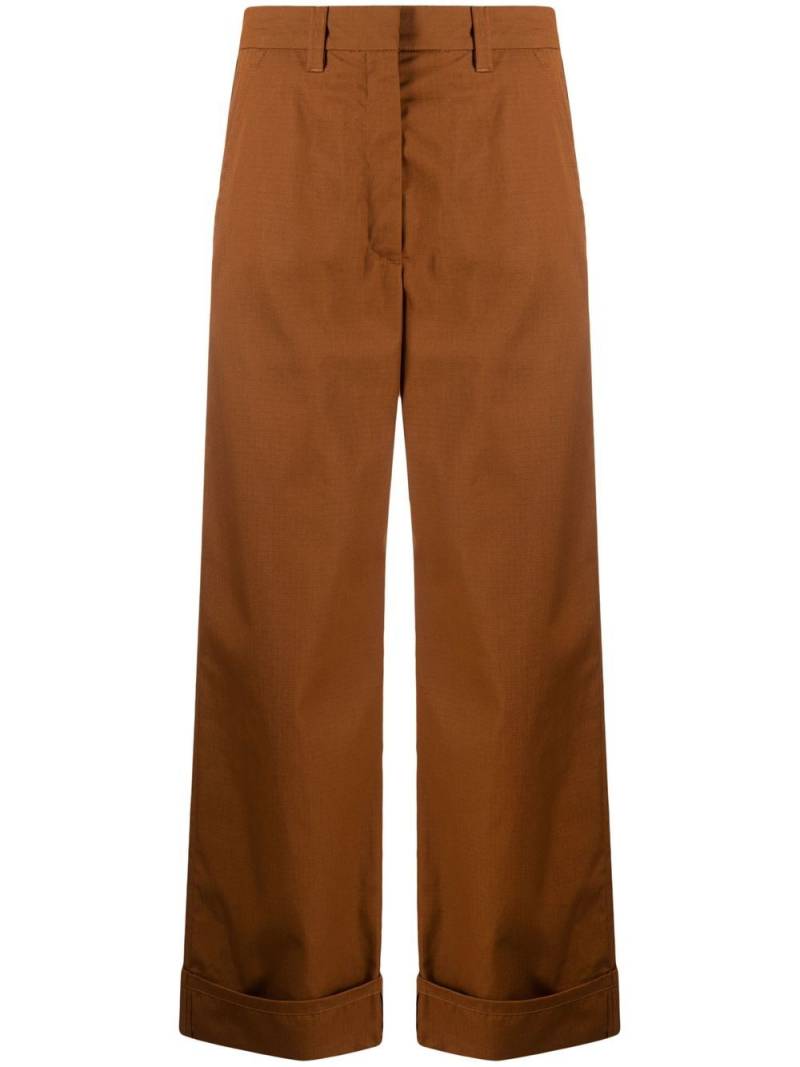 Kenzo wide-leg cotton trousers - Brown von Kenzo