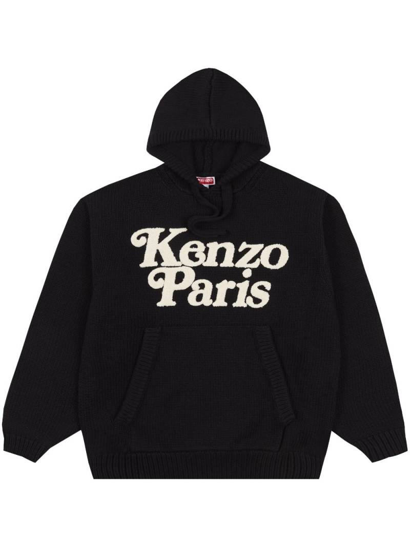 Kenzo x Verdy intarsia-knit "Black" hoodie von Kenzo