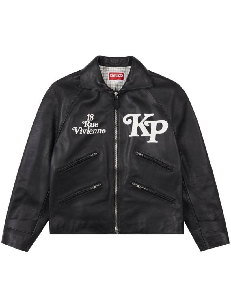 Kenzo x Verdy motorcycle leather jacket - Black von Kenzo