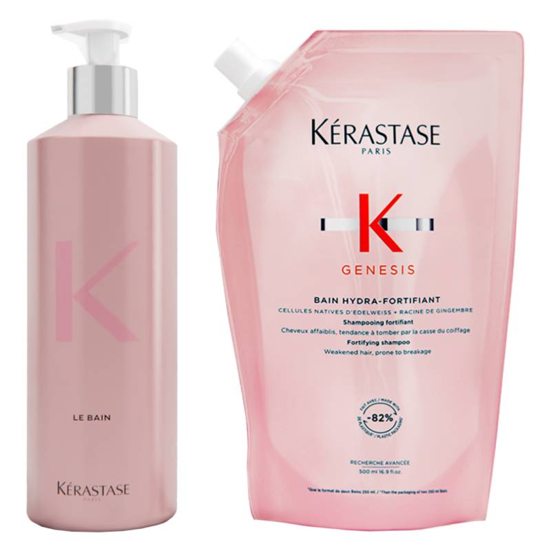 Genesis - Bain Hydra-Fortifiant Refill + Aluminium Flasche Duo von Kérastase