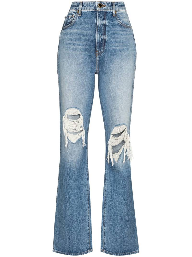 KHAITE Danielle high-waisted distressed jeans - Blue von KHAITE