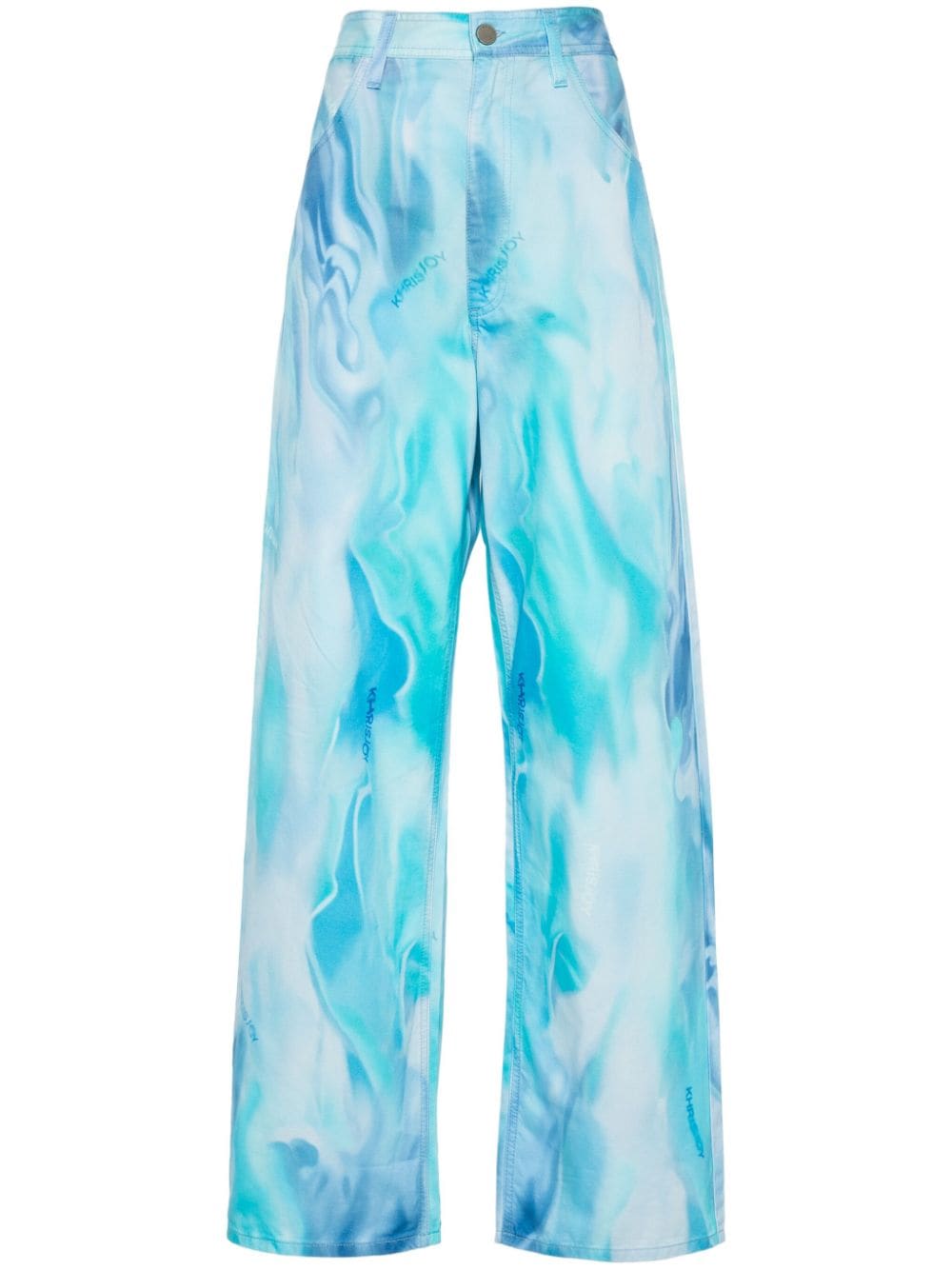 Khrisjoy Elio air-print loose trousers - Blue von Khrisjoy